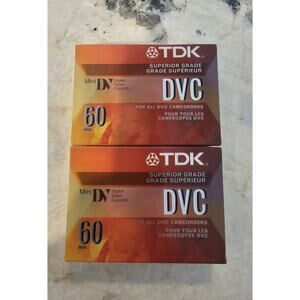 TDK DVC Mini DV 60 Minutes Digital Video Cassette Lot Of 2 New NOS